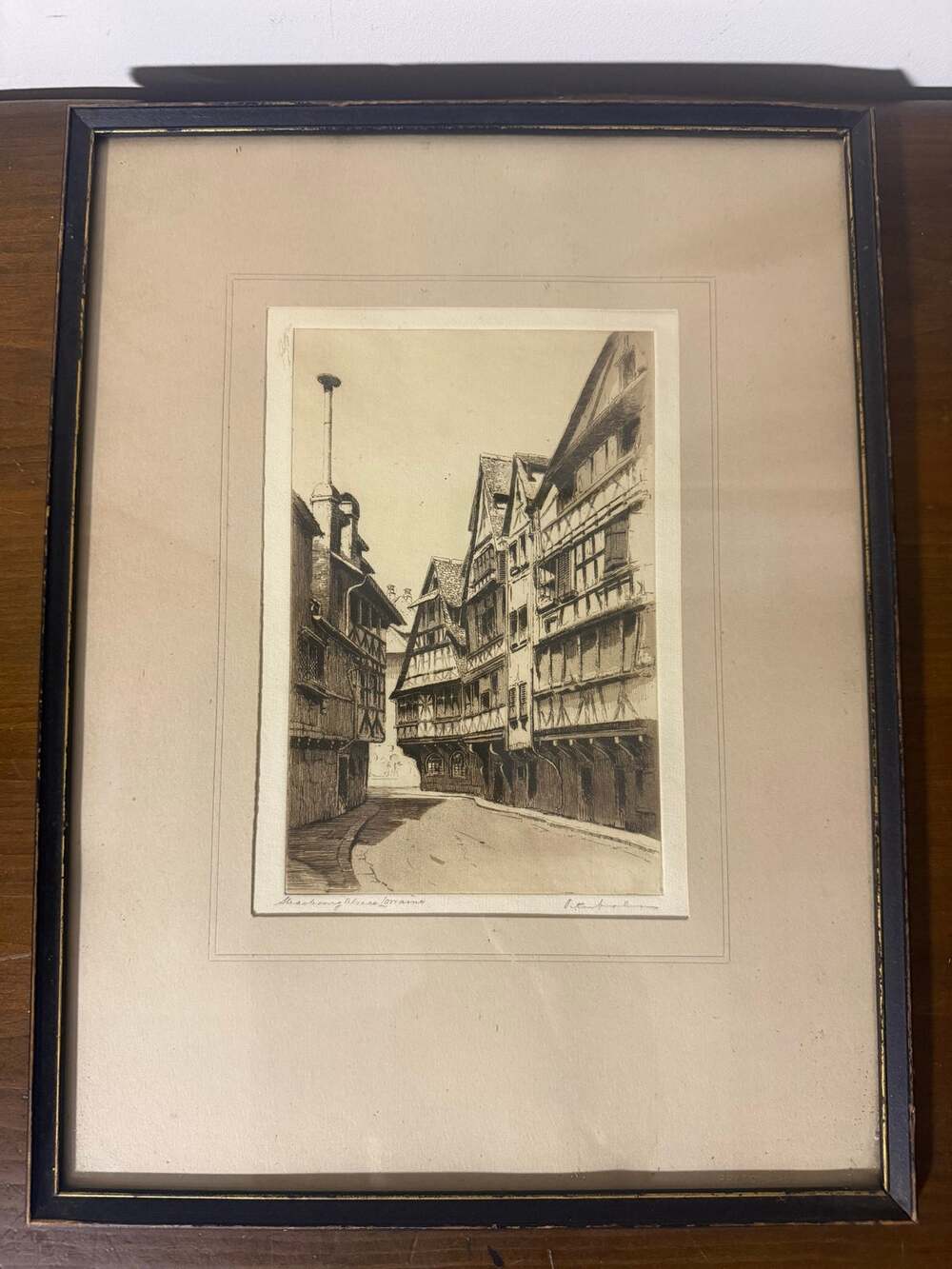 Antique Etching "Strasbourg, Alsace, Lorraine" Signed 19th-century Peter Graham